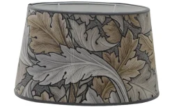 Ovala Lampskärmar < Hallbergs Acanthus Velvet Oval Lampskärm 30cm Flint William Morris
