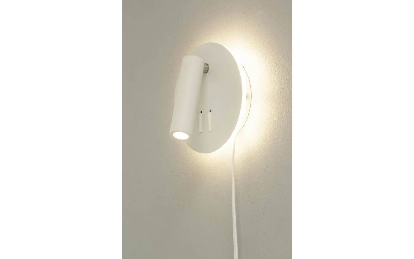 Sovrum|Läslampor-Aneta Ace Vägglampa LED 6W+3W 3000K Vit