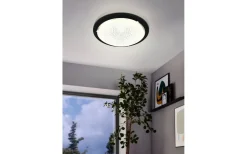 Plafonder < Eglo Acolla Plafond 29cm 3000K 11W Kristall/Svart