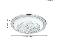 Plafonder < Eglo Acolla Plafond 29cm LED 3000K 11W Krom/Kristall