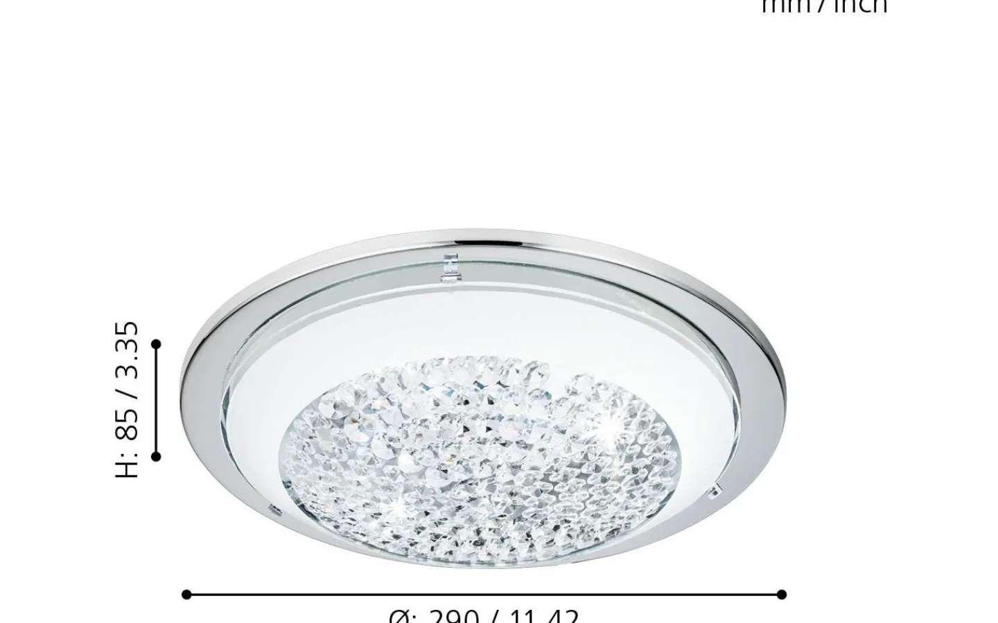 Plafonder < Eglo Acolla Plafond 29cm LED 3000K 11W Krom/Kristall