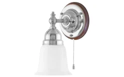 Lampetter < Karlskrona Lampfabrik Adelborg - Förnicklad / Brytare / Brunt fäste