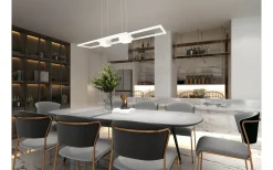 Avlånga Taklampor < Trio Lighting Albany Takpendel LED matt vit