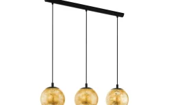 Avlånga Taklampor-Eglo Albaraccin Taklampa 78cm Svart/Guld