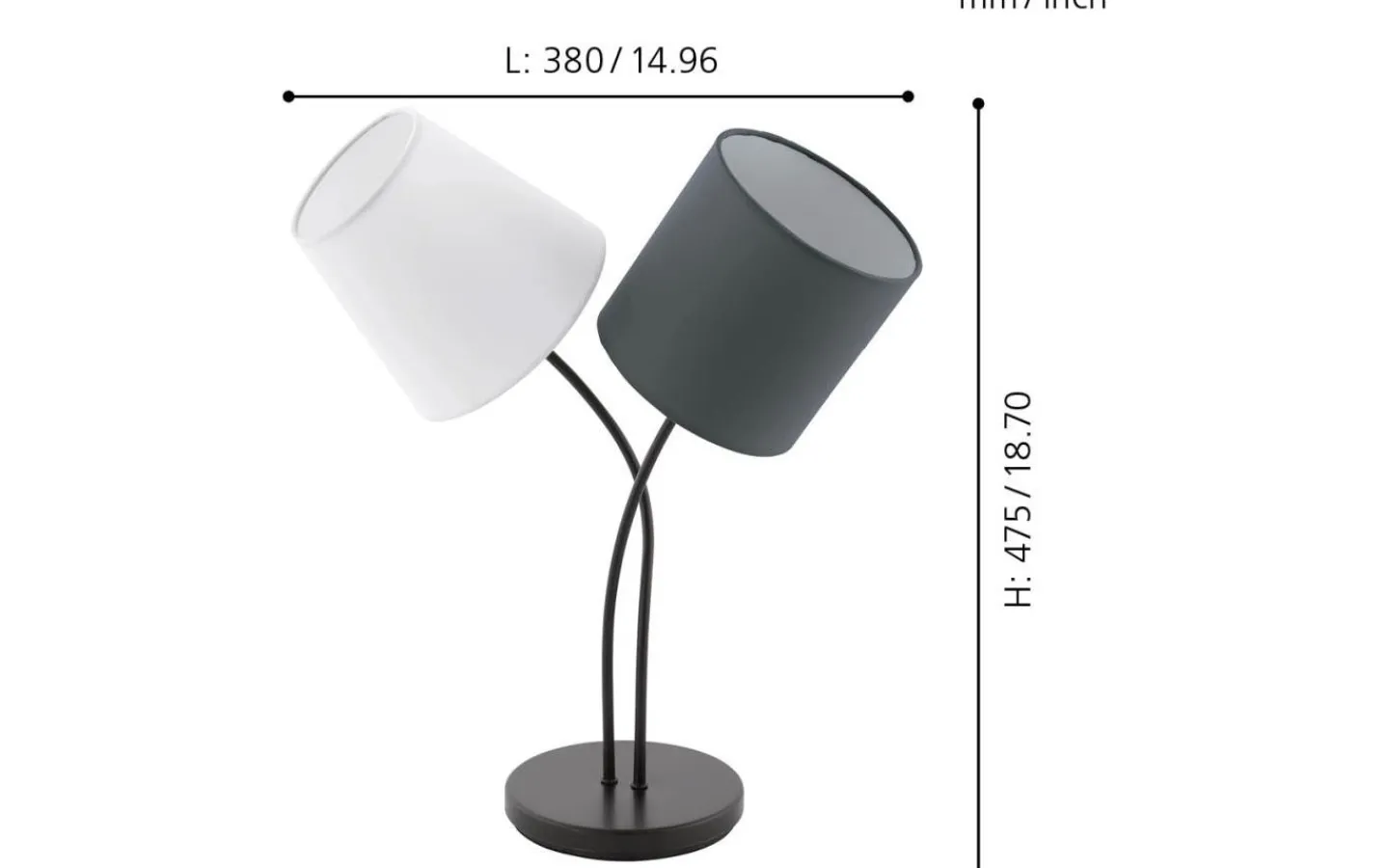 Bordslampor < Eglo Almeida Bordslampa 48cm Svart