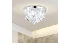 Badrumslampor Tak-Eglo Almonte Kristallplafond 35cm G9 LED 3000K 4x3W Krom IP44