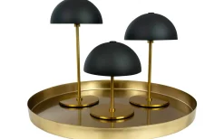 Uppladdningsbara Lampor Inomhus < Dyberg Larsen Along Uppladdningsbar Bordslampa 12/20cm 3 styck + Bricka Svart/Mässing