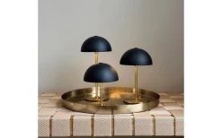 Uppladdningsbara Lampor Inomhus < Dyberg Larsen Along Uppladdningsbar Bordslampa 12/20cm 3 styck + Bricka Svart/Mässing