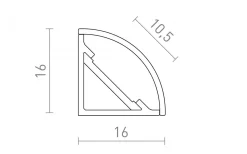 12V Led Slinga-Rendl Aluminiumprofil 1,6x1,6cm Hörn 1m