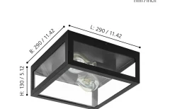 Badrumslampor Tak < Eglo Amezola Plafond 29cm Svart IP44