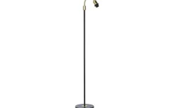 Klassiska Golvlampor|Golvfötter < PR Home Amy Enarmad Golvfot 150cm Svart/Mässing