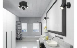 Badrumslampor Tak < Trio Lighting Angelo H2O Spotlight 3-delad GU10 mattsvart IP44
