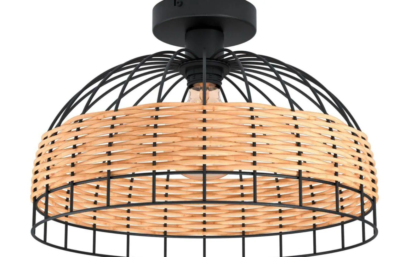Plafonder < Eglo Anwick Plafond 38cm Svart/Natur