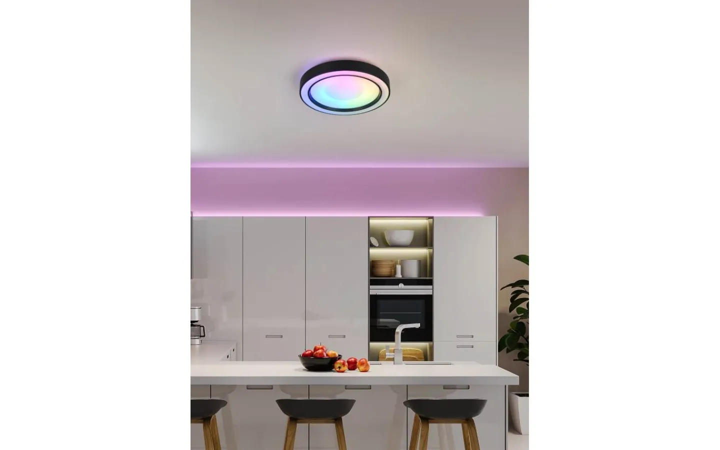 Plafonder-Reality Arco Plafond LED 40cm mattsvart RGBW