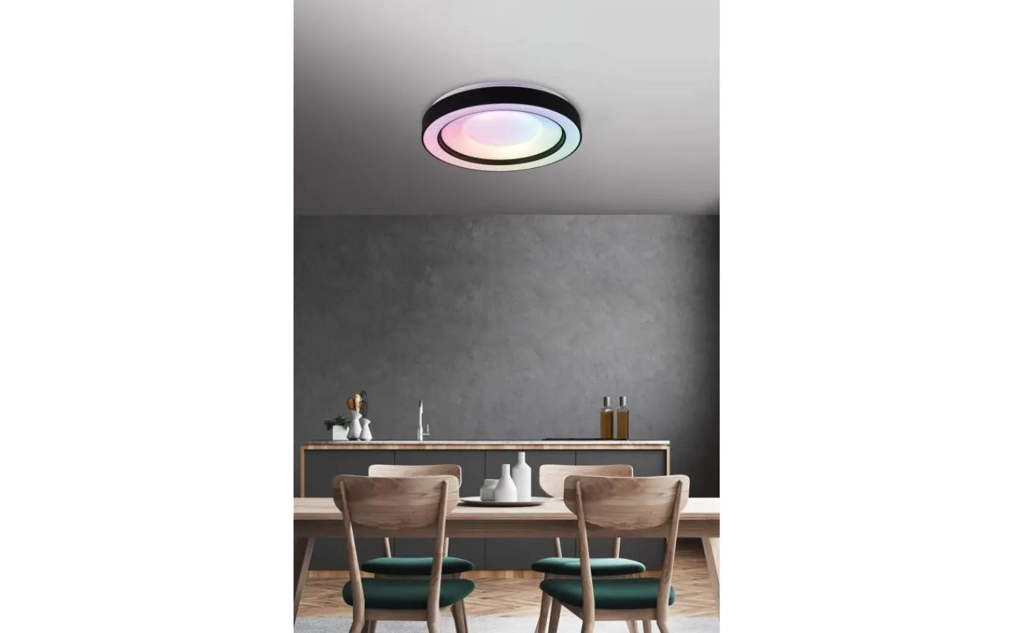 Plafonder-Reality Arco Plafond LED 49cm mattsvart stjärnljus RGBW