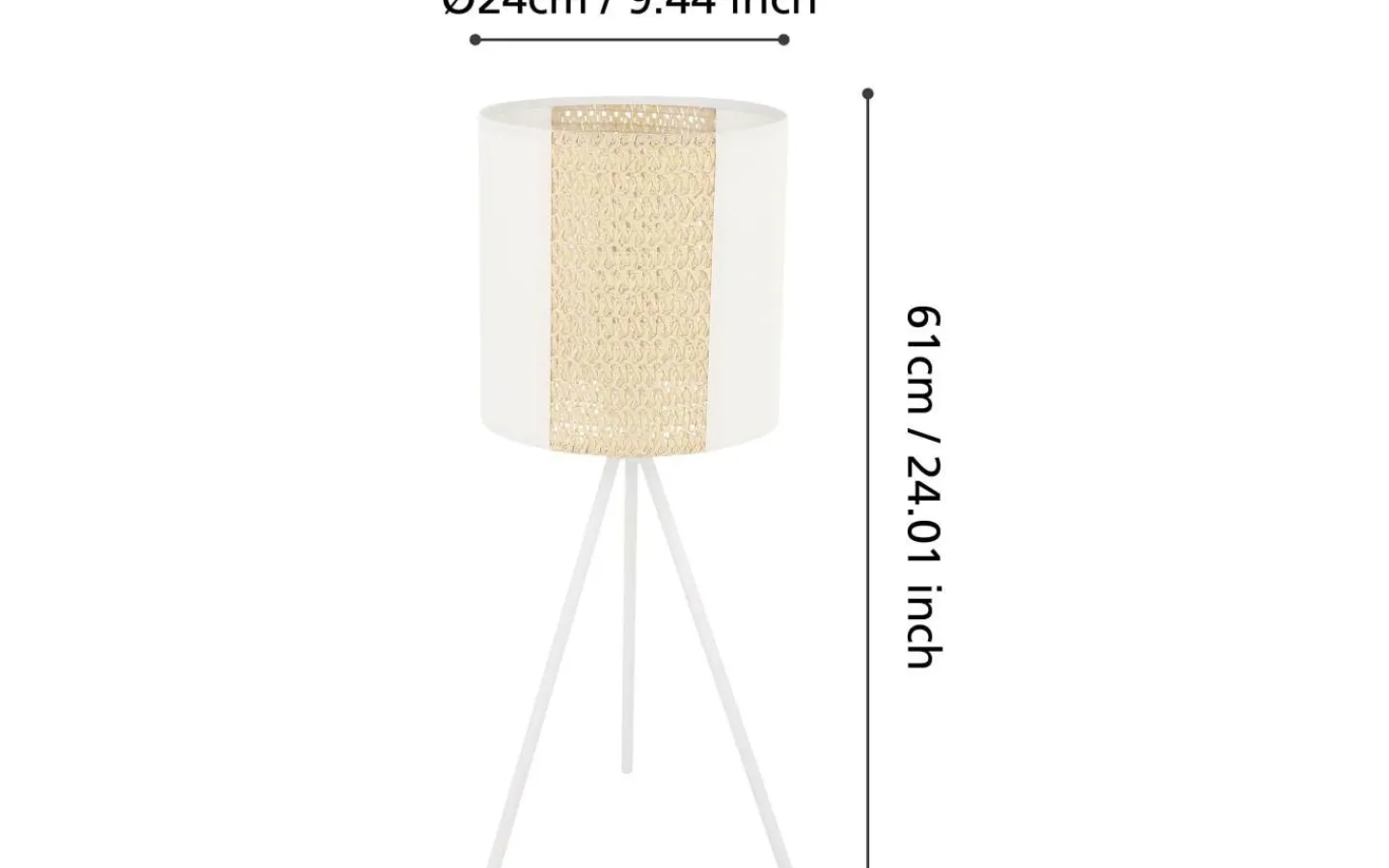 Bordslampor-Eglo Arnhem Bordslampa 61cm Vit