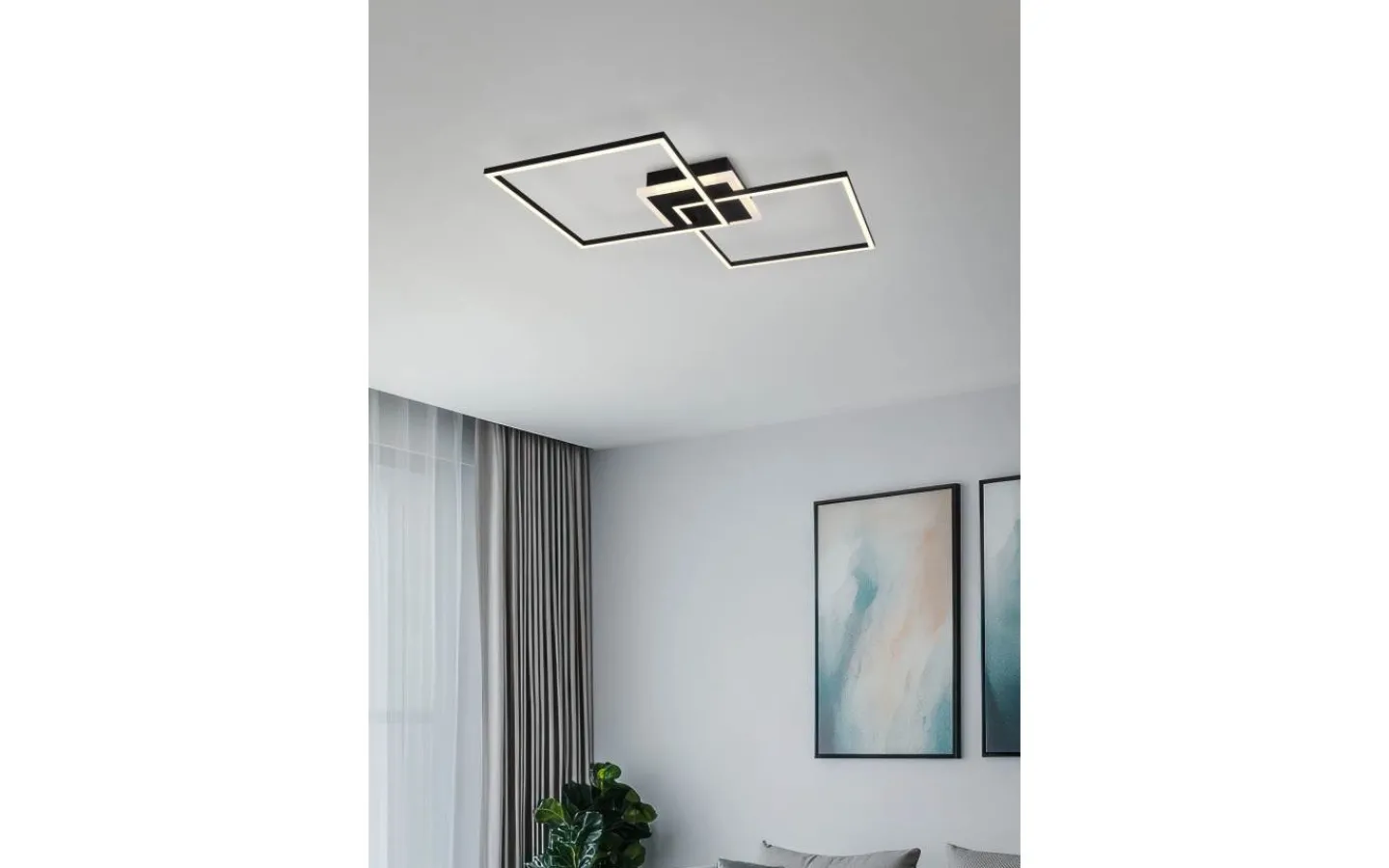 Plafonder-Reality Arribo Plafond LED fyrkantig mattsvart RGBW