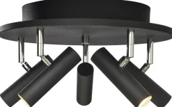 Hall & Trappa|Runda Takspotlights < Aneta Artic Takspotlight 40cm LED 5x6W 3000K Svart