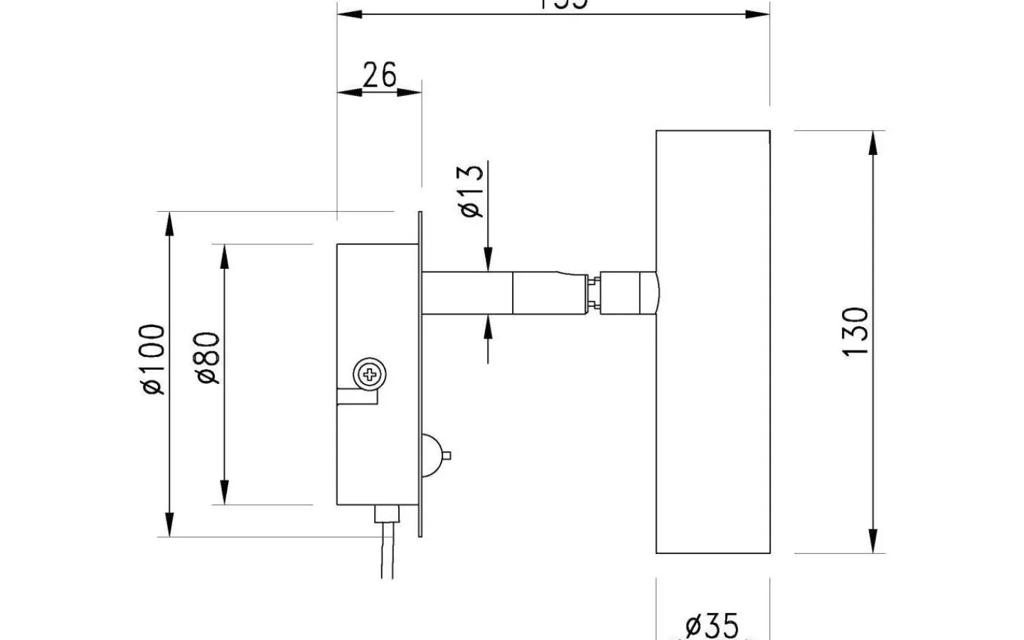 Sovrum|Läslampor-Aneta Artic Vägglampa LED 6W 3000K Mässing