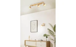 Avlånga Takspotlights|Takspot Med 3 Lampor-Trio Lighting Aruni Spotlight 3-delad GU10 trä/matt vit