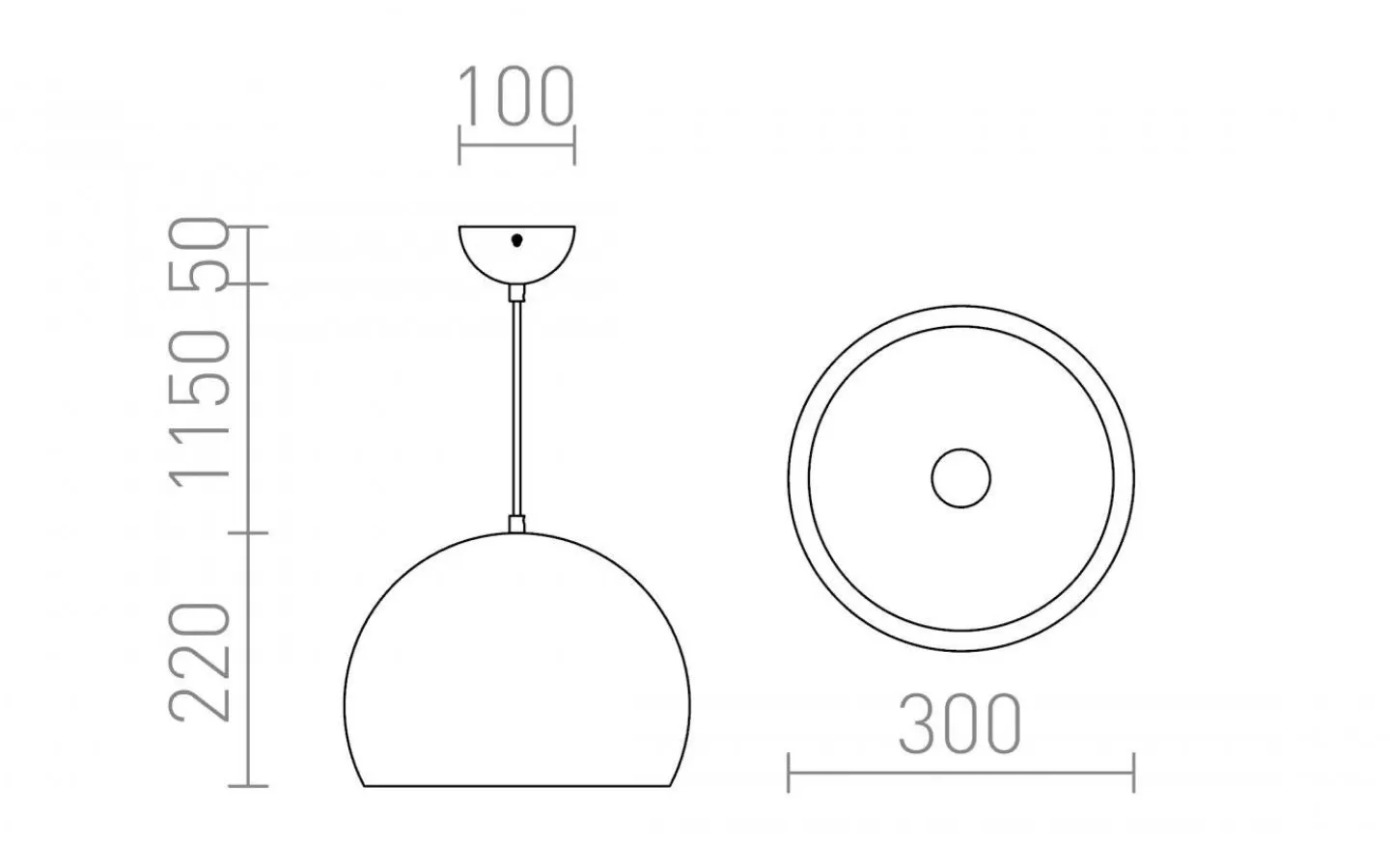 Kök & Matplats-Rendl Aston Taklampa Koppar 30cm E27