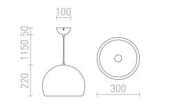 Kök & Matplats-Rendl Aston Taklampa Krom 30cm E27