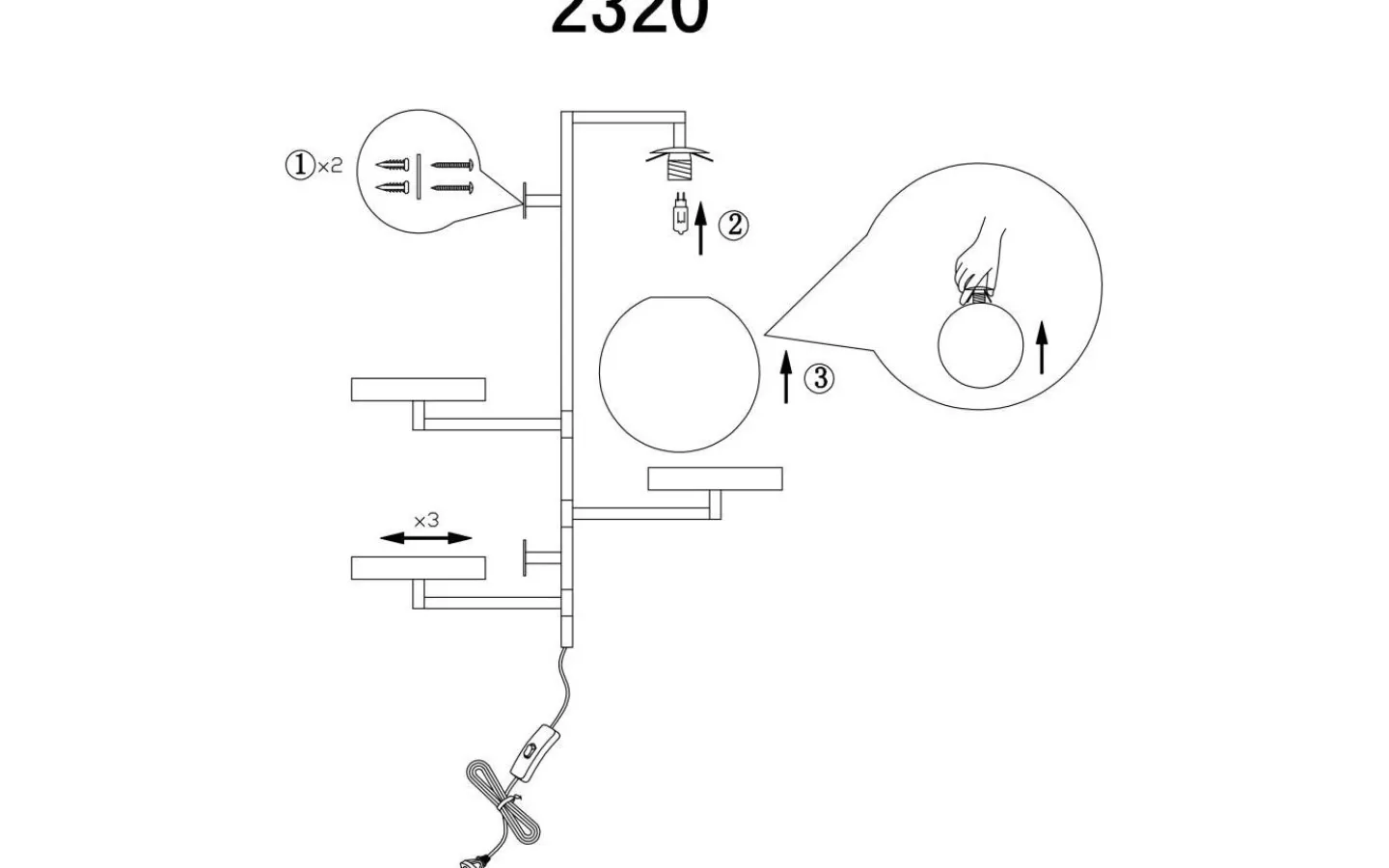 Vardagsrum|Lampetter-Globen Lighting Astoria Vägglampa 62cm G9 Borstad Mässing