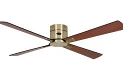 Takfläktar|Vardagsrum-Texa Design Astro 132cm Takfläkt Mässings Motor, Svarta/Körsbärs Blad