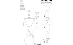Bordslampor < Aneta Athena Bordslampa 58cm Naturvit