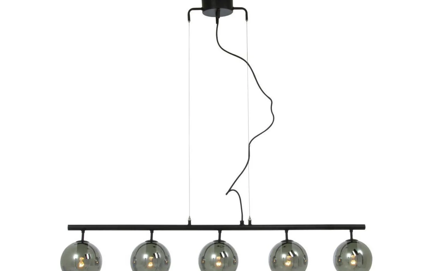 Avlånga Taklampor-Aneta Atom Taklampa 114cm Svart/Rök