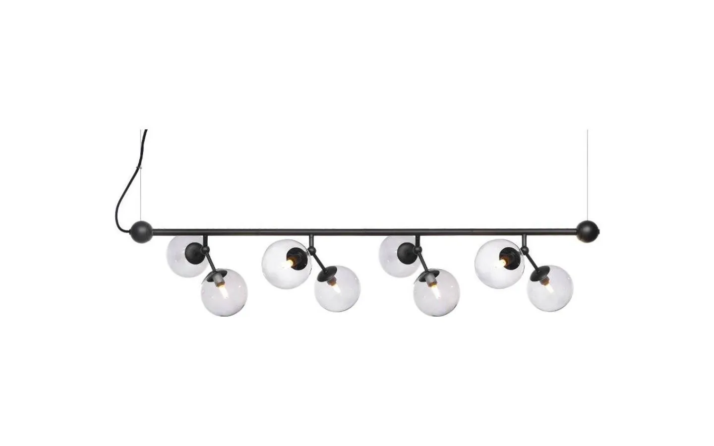 Avlånga Taklampor-Halo Design Atom Taklampa 123cm Svart/Smoke