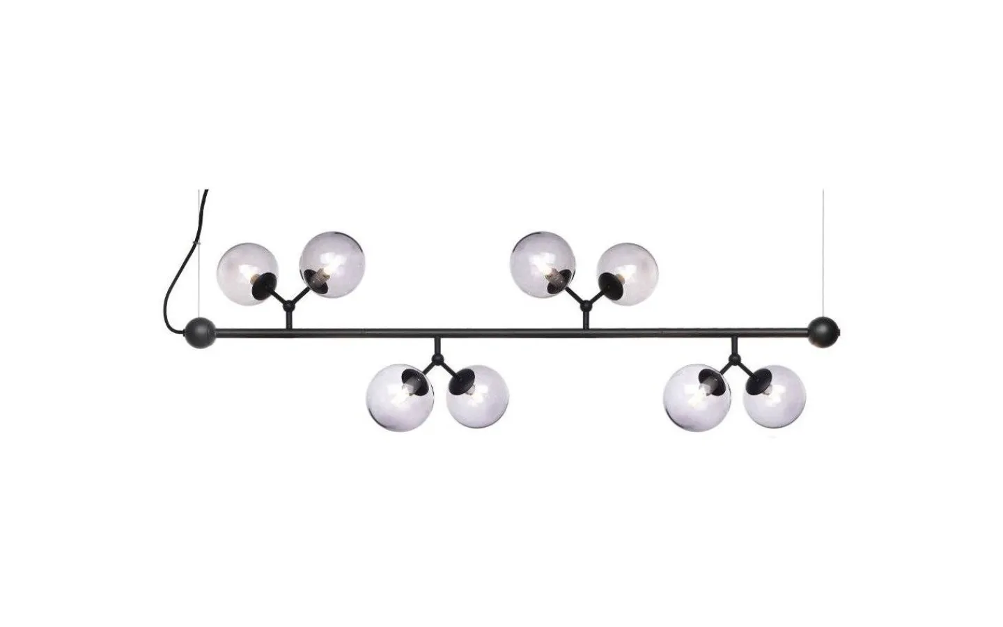 Avlånga Taklampor-Halo Design Atom Taklampa 123cm Svart/Smoke