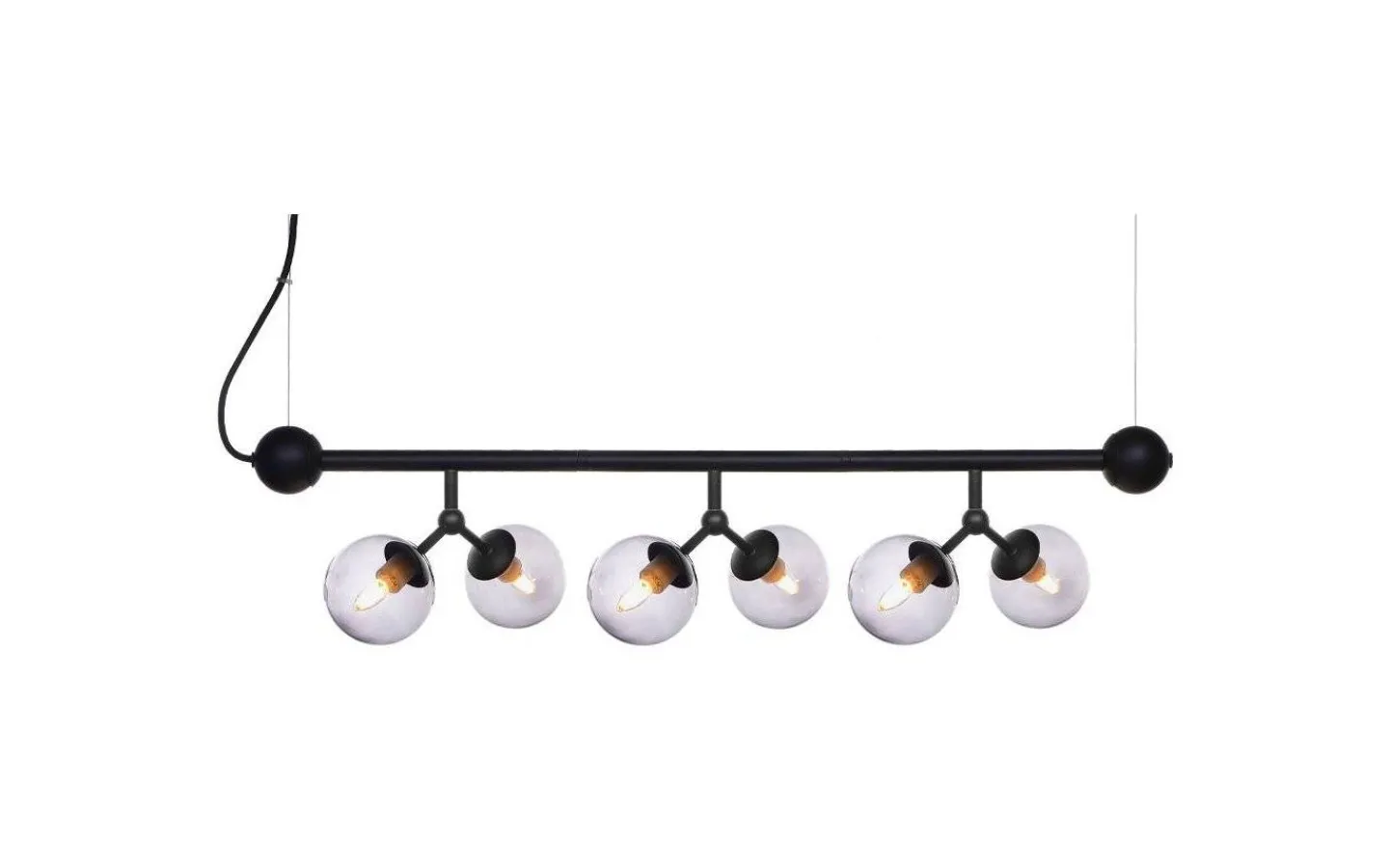 Avlånga Taklampor-Halo Design Atom Taklampa 80cm Svart/Smoke