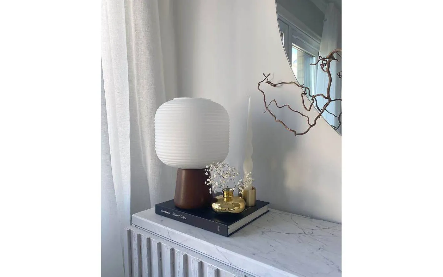 Bordslampor < Aneta Aura Bordslampa 28cm Bruntbets/Vit