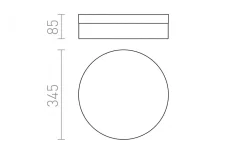 Badrumslampor Tak|Plafonder < Rendl AWe Plafond 33cm Matt Nickel 21W LED 3000K IP44