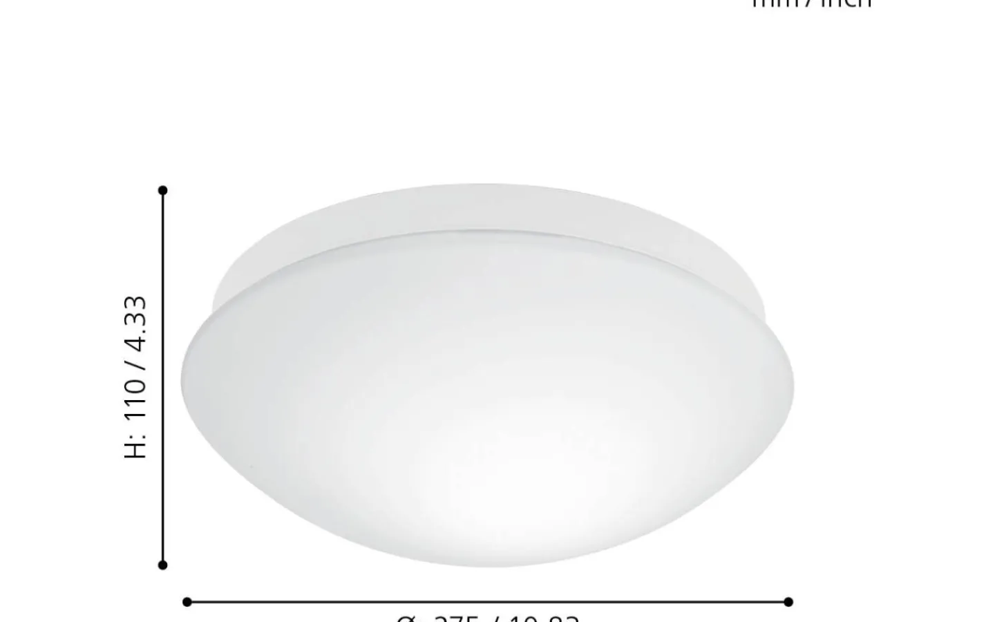 Plafonder-Eglo Bari Plafond 27,5cm Sensor Vit IP44