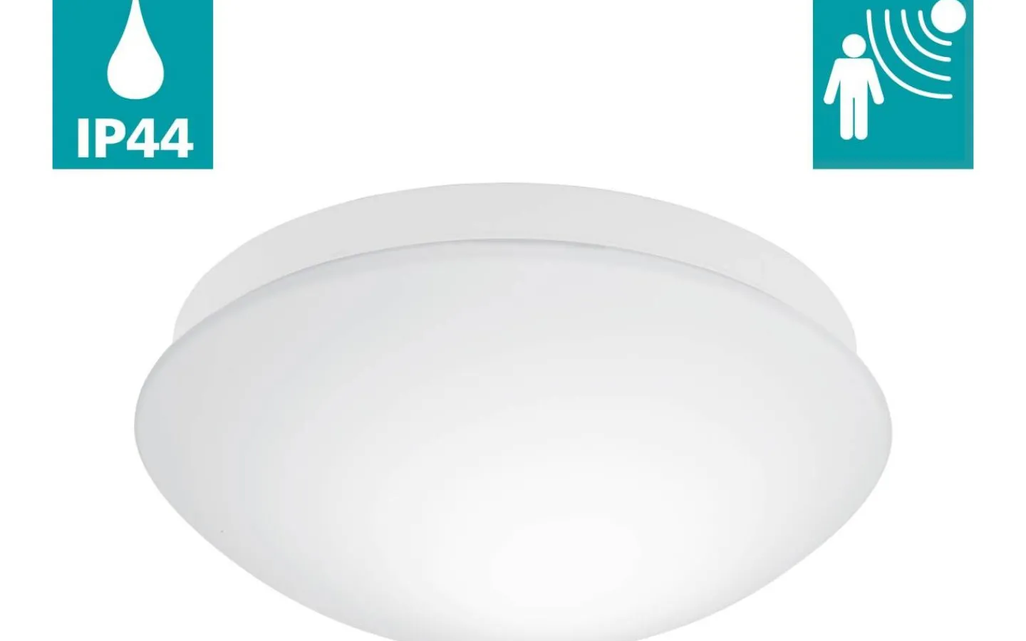 Plafonder-Eglo Bari Plafond 27,5cm Sensor Vit IP44