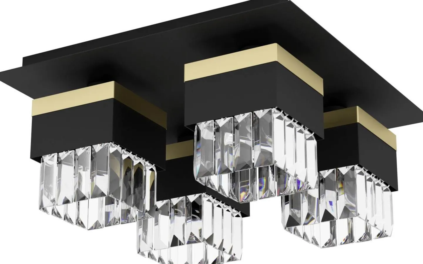 Plafonder < Eglo Barrancas Plafond 38cm Svart/Kristall