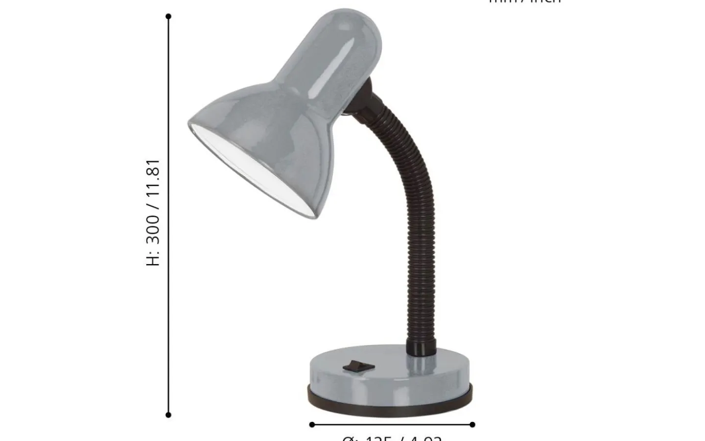 Skrivbordslampor-Eglo Basic Skrivbordslampa 30cm Silver