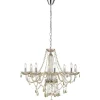 Kristallkronor-Eglo Basilano Kristallkrona 8-Arm 82cm Konjak