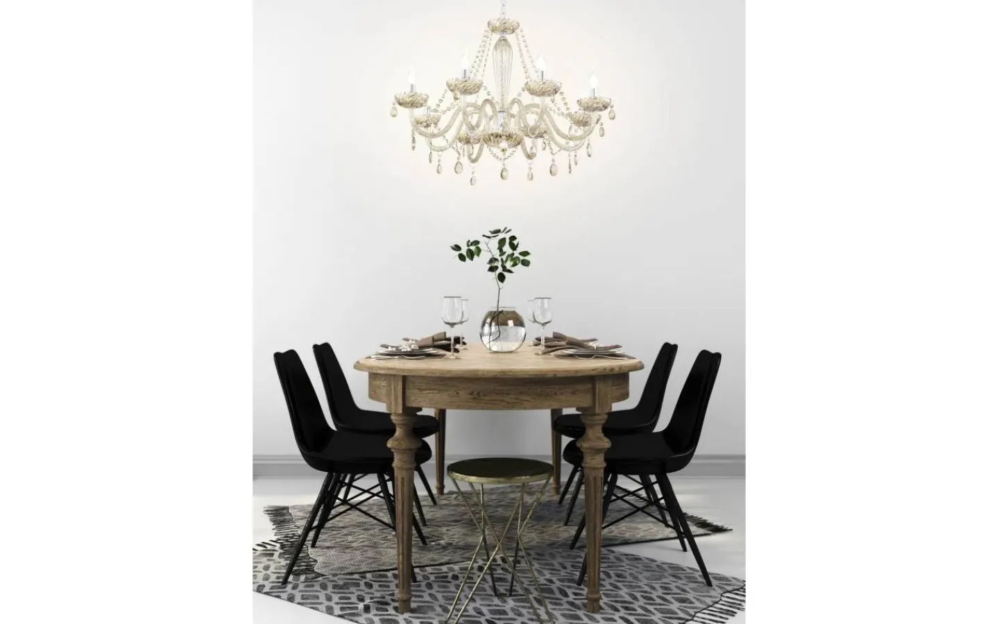 Kristallkronor-Eglo Basilano Kristallkrona 8-Arm 82cm Konjak