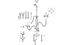 Kristallkronor-Eglo Basilano Kristallkrona 8-Arm 82cm Konjak