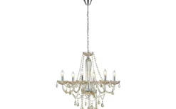 Kristallkronor-Eglo Basilano Kristallkrona 6-Arm 72cm Konjak
