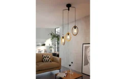 Stora Taklampor Ø50-69 Cm-Eglo Basildon Taklampa 62cm 3L Trä/Svart