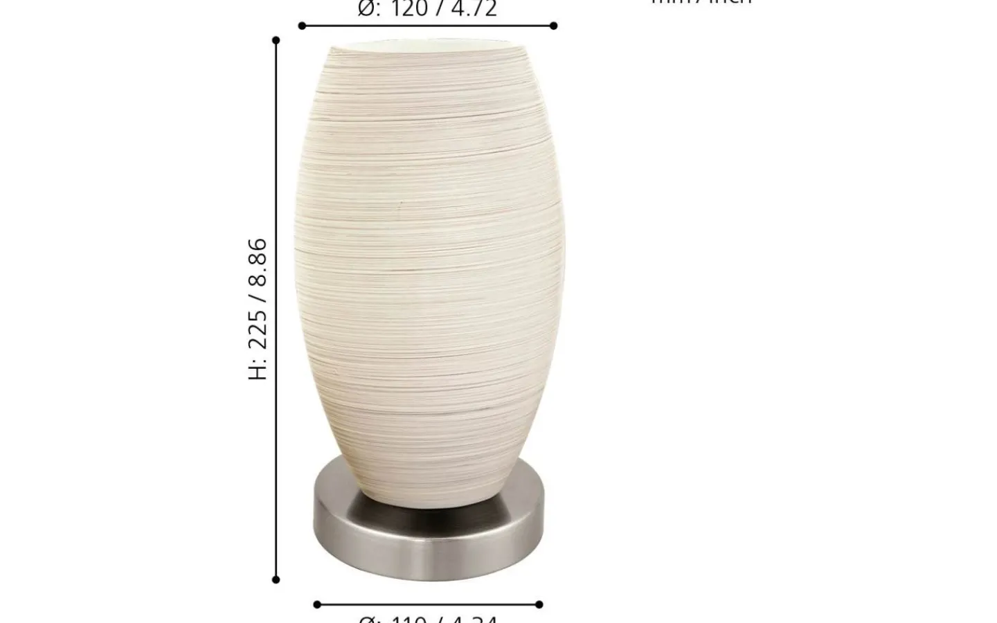 Bordslampor < Eglo Batista Bordslampa 23cm Nickel