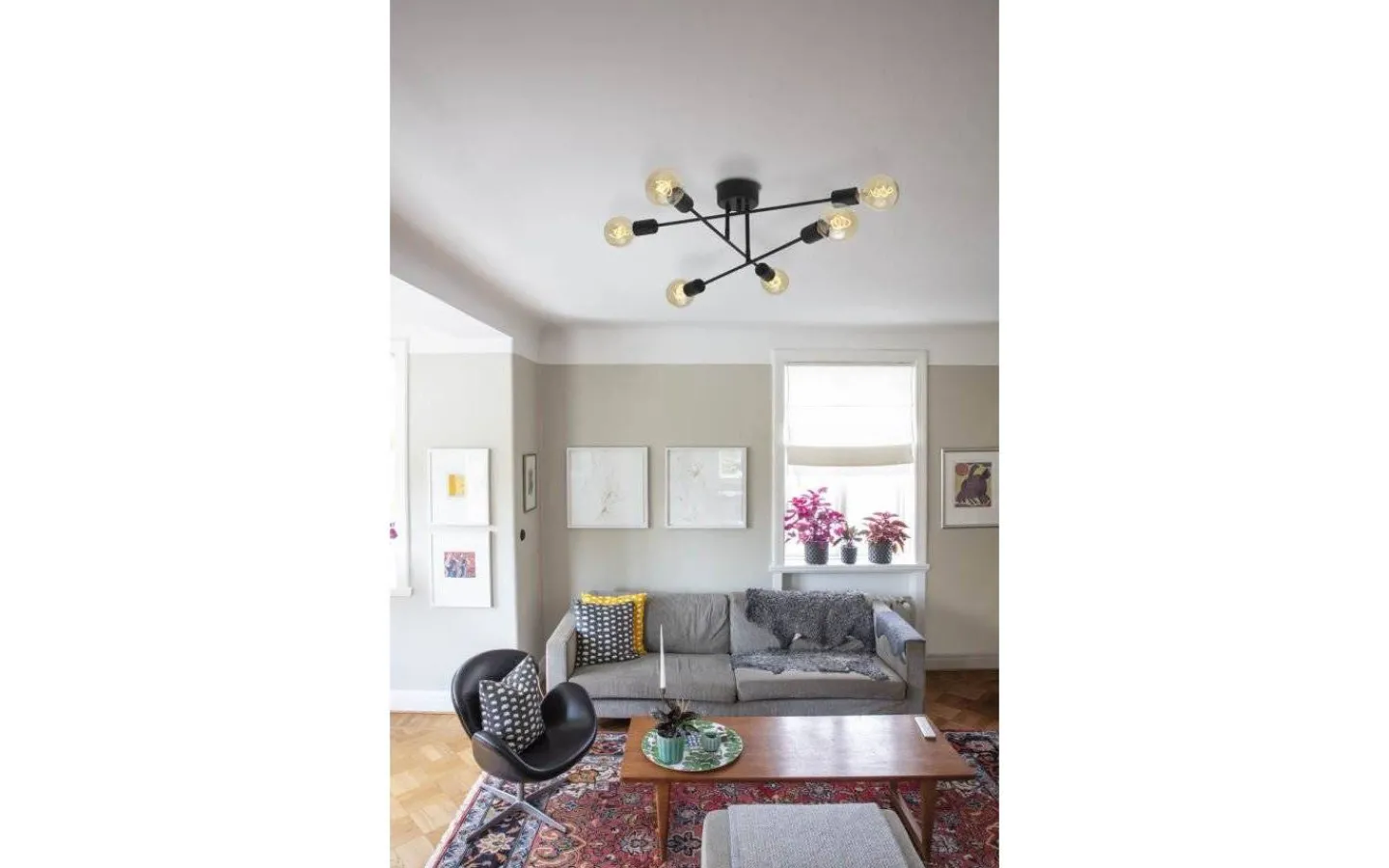 Sovrum|Plafonder-Cottex Baton Plafond 6L 68cm Svart