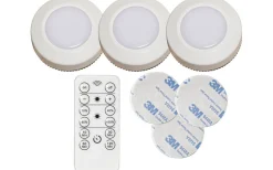 Inomhusdekorationer Batteri|Minispotlights & Ledpuckar-Star Trading Batteridriven Spotlight m. Fjärrkontroll 3-Pack Vit