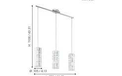 Avlånga Taklampor-Eglo Bayman Taklampa 72cm Krom/Vit