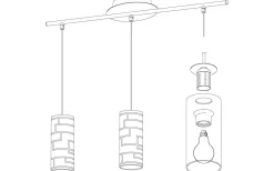 Avlånga Taklampor-Eglo Bayman Taklampa 72cm Krom/Vit