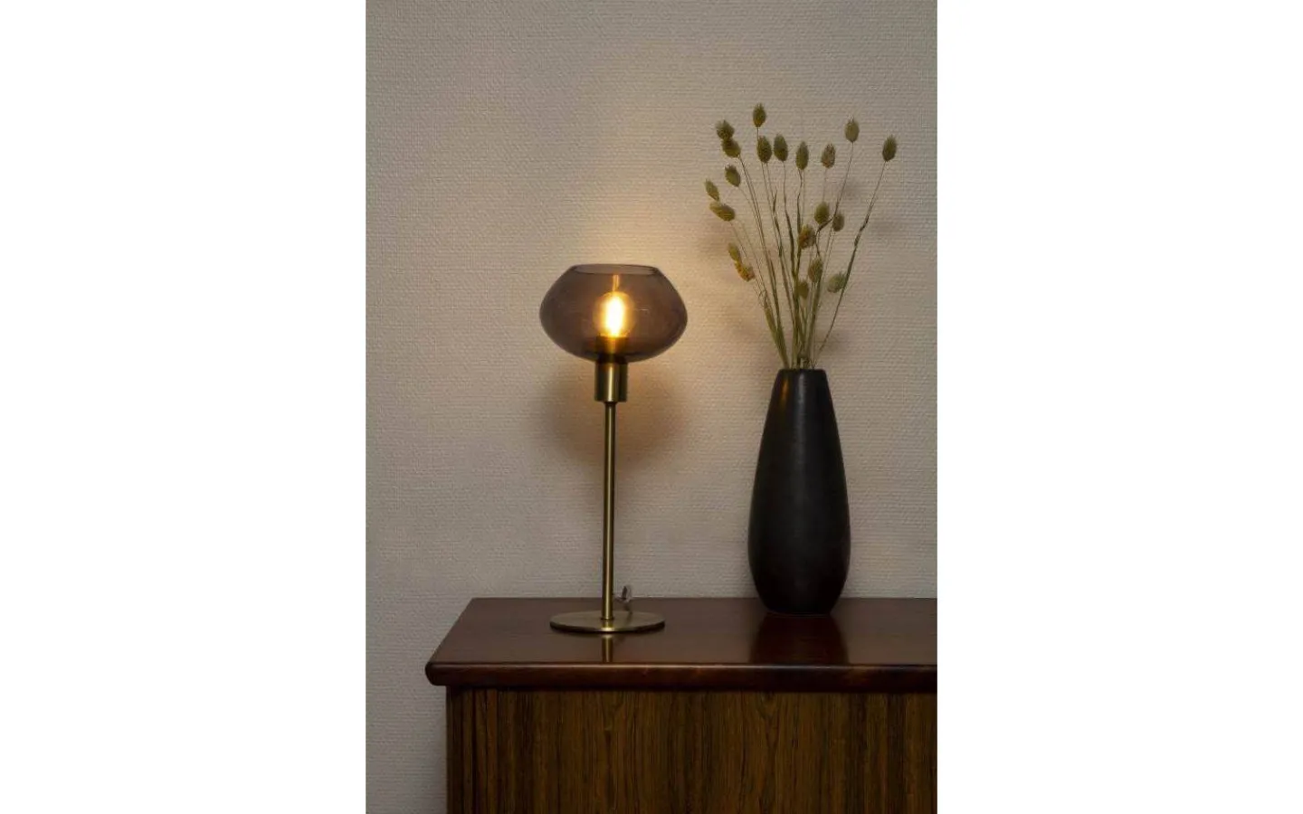 Bordslampor-Aneta Bell Bordslampa 37,5cm Matt Mässing/Rök